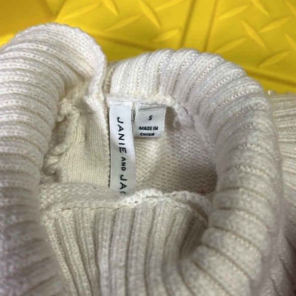 Janie & Jack White Sweater with Pink and Blue Pattern - Picture 2 of 3